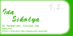 ida sikolya business card